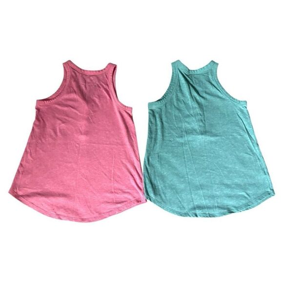 Two Loft Sleeveless Tank Tops Size Small Green and Pink with front buttons - Picture 2 of 9